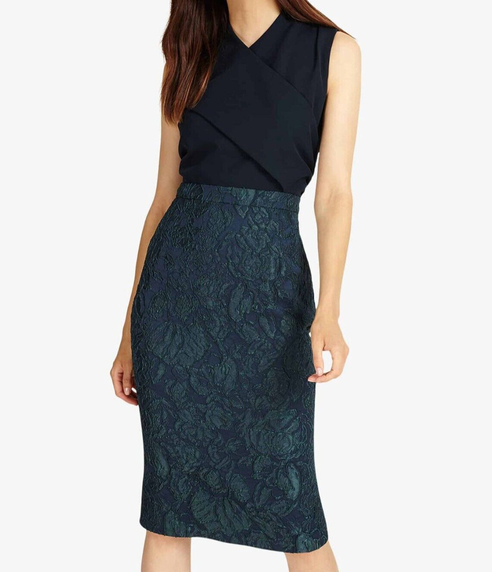Phase Eight Women's Jacqueline Jacquard Evening Dress Size 10 Midnight Party NEW
